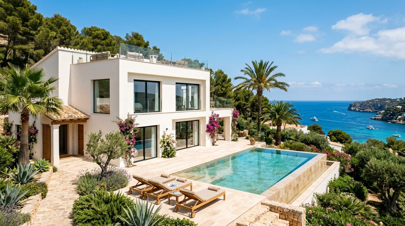 Moderne Villa mit Pool und Meerblick in Santa Ponsa, Mallorca